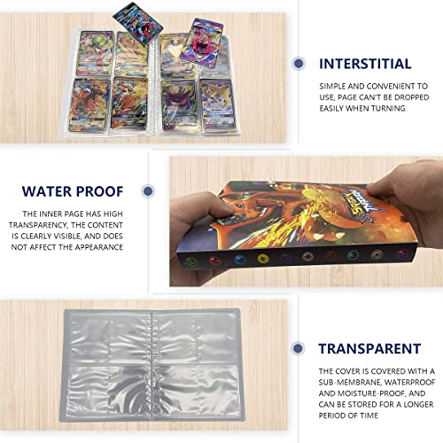 Álbum Titular de Tarjetas,Carpeta Compatible con Cartas de Poke, Álbum Titular Compatible con Cartas, GX y EX Cartas Álbum, 30 páginas 240 Tarjetas Capacidad