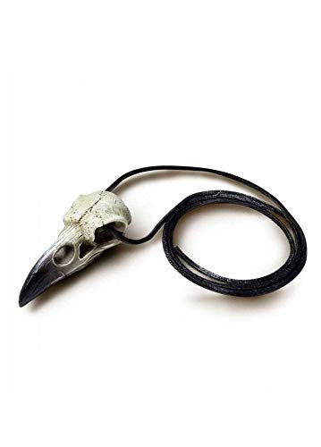 Alchemy Gothic Relicario Cuervo Calavera Blanco