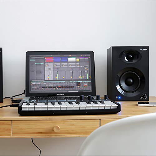 Alesis Elevate 3 MKII - Pareja de altavoces de escritorio y monitores de estudio amplificados, para producción musical, PC/Mac, multimedia, juegos, 60W