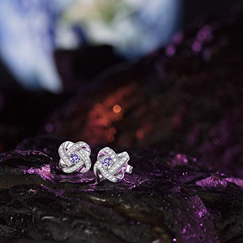 Alex Perry Pendientes Plata 925 Regalos para mujeres Niñas Regalo Morado Joyas personalizadas Día de San Valentín Día de la madre Regalos de cumpleaños de Navidad para mamá Su esposa Novia