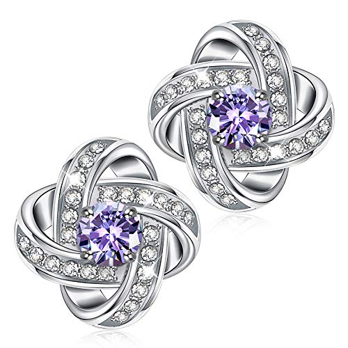 Alex Perry Pendientes Plata 925 Regalos para mujeres Niñas Regalo Morado Joyas personalizadas Día de San Valentín Día de la madre Regalos de cumpleaños de Navidad para mamá Su esposa Novia