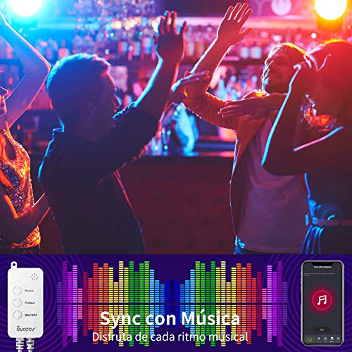 Alexa USB Tiras LED TV 3M, Luces de LED RGB inteligente Sync con Música, con Control App, 16 Millones Colores y 8 Modos Compatible con Alexa y Google Home, 5V 1A-1.5A para 40-60in HDTV/PC