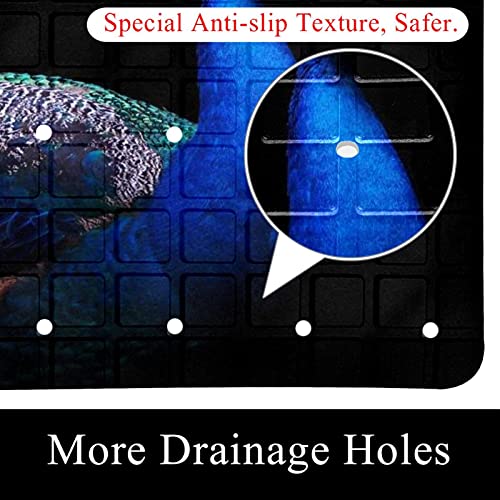 Alfombrilla antideslizante para bañera de bebé antideslizante con ventosas Animal pavo real bañeras masaje ducha Mat