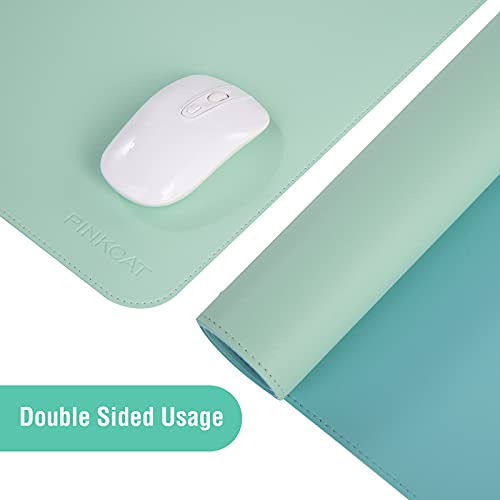 Alfombrilla de Escritorio, 32*16 Pulgadas Estera del Escritorio de Oficina PINKCAT Alfombrilla de Ratón para Escritorio Hecho de Cuero PU, Protector del Escritorio del Ordenador portátil, Doble Cara