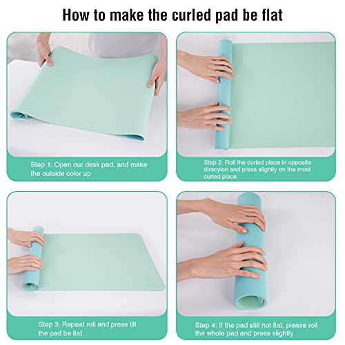 Alfombrilla de Escritorio, 32*16 Pulgadas Estera del Escritorio de Oficina PINKCAT Alfombrilla de Ratón para Escritorio Hecho de Cuero PU, Protector del Escritorio del Ordenador portátil, Doble Cara