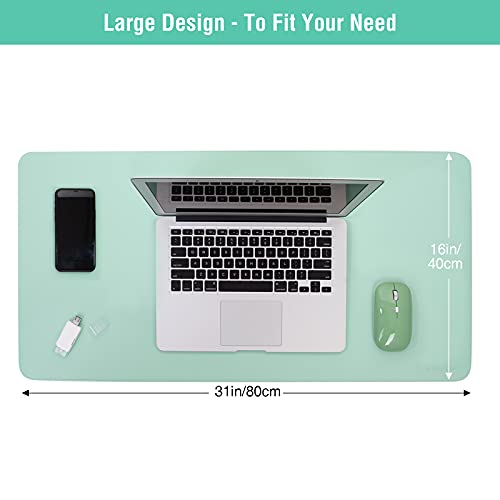 Alfombrilla de Escritorio, 32*16 Pulgadas Estera del Escritorio de Oficina PINKCAT Alfombrilla de Ratón para Escritorio Hecho de Cuero PU, Protector del Escritorio del Ordenador portátil, Doble Cara