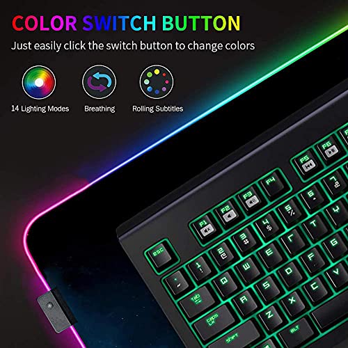 Alfombrillas de ratón Anime Fairy Tail Girl RGB Mouse Pad Gamer LED Mousepad Alfombrilla de Juego Grande Superficie Lisa Impermeable para Juegos Teclado de PC 600x300x4mm