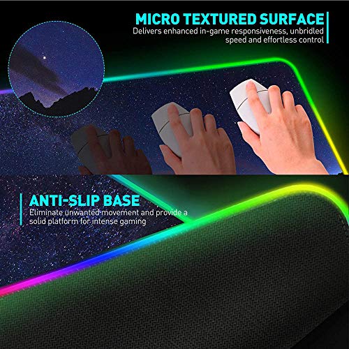 Alfombrillas de ratón Anime Fairy Tail Girl RGB Mouse Pad Gamer LED Mousepad Alfombrilla de Juego Grande Superficie Lisa Impermeable para Juegos Teclado de PC 600x300x4mm