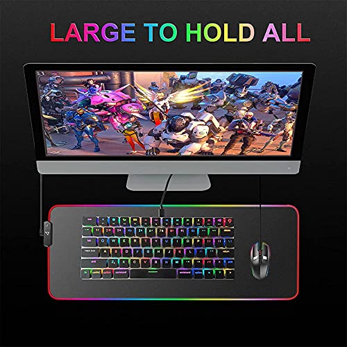 Alfombrillas de ratón Evelynn Alfombrilla de Escritorio RGB Grande para Juegos Agony's Embrace Base de Goma Antideslizante LED Superficie Lisa Puertos USB Alfombrilla de ratón 900x400mm