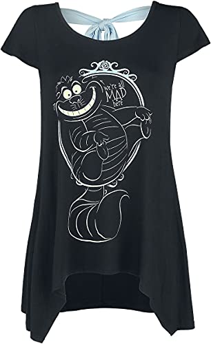 Alicia en el País de Las Maravillas We're All Mad Here Mujer Camiseta Negro S