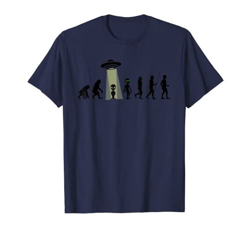 Alien Evolución Humana OVNI Secuestro Evolución Humana Broma De Pun Camiseta