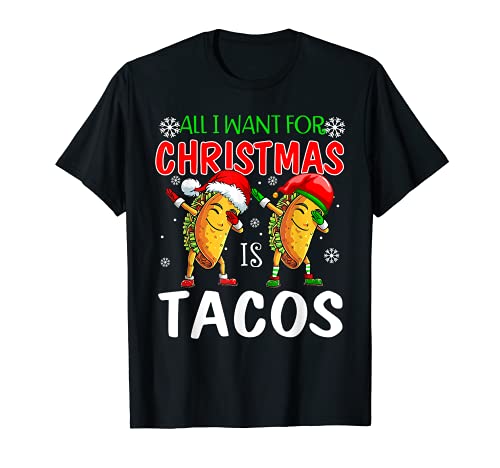 All I Want For Christmas is Tacos - Pijama de Navidad divertido Camiseta
