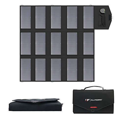 ALLPOWERS 100W Panel Solar Plegable Cargador Solar Portátil (USB Dual de 5V+Salida 18V CC) para Exteriores,Camping,Estación De Energía Portátil,Computadora Portátil,Automóvil de 12v,Barco,Senderismo