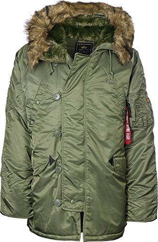 ALPHA INDUSTRIES N3B Parka, Verde (Sage-Green), XXL para Hombre