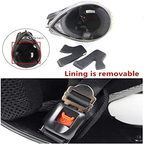 Amacigana® Juego de casco de motocross completo con gafas, guantes, máscara, casco de motocross, casco de cross, casco para niños y adultos, protección de seguridad (azul, L)