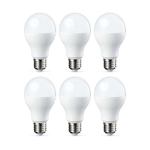 Amazon Basics - Bombilla rosca Edison LED Profesional E27, equivalente a 100 W, blanco frío, no regulable, paquete de 6