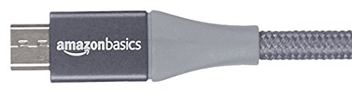 Amazon Basics – Cable USB 2.0 A a micro USB B con trenzado doble |3 m, Gris oscuro