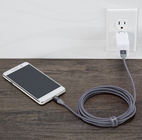 Amazon Basics – Cable USB 2.0 A a micro USB B con trenzado doble |3 m, Gris oscuro