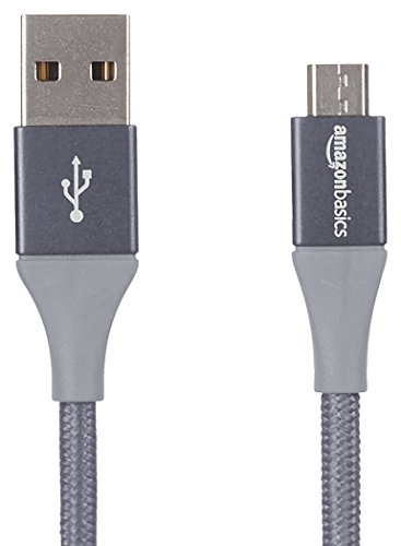 Amazon Basics – Cable USB 2.0 A a micro USB B con trenzado doble |3 m, Gris oscuro