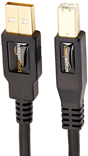 Amazon Basics - Cable USB 2.0 A macho a B macho con conectores dorados (3 m)