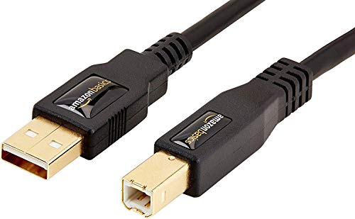 Amazon Basics - Cable USB 2.0 A macho a B macho con conectores dorados (3 m)