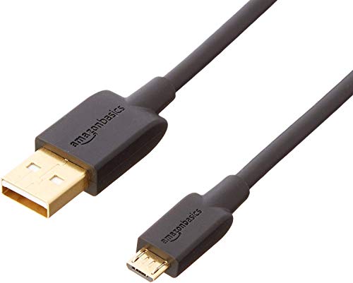 Amazon Basics - Cable USB 2.0 de tipo A macho a micro B (Paquete de 1), 0,9 m, Negro