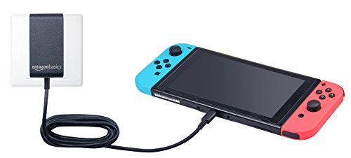 Amazon Basics - Cargador CA de doble voltaje, para Nintendo Switch (compatible con modo TV), negro