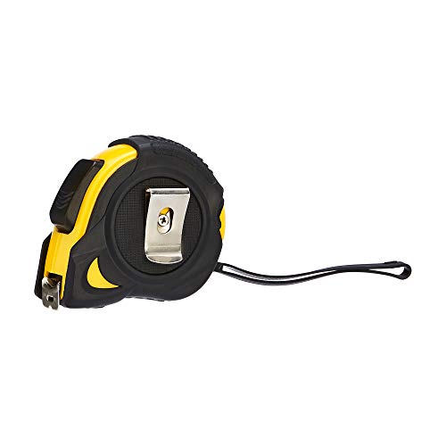 Amazon Basics - Cinta métrica con cierre automático (5 metros), escala métrica y en pulgadas, precisión MID