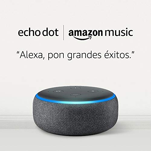 Amazon Echo Dot (3.ª generación) tela de color antracita + Amazon Music Unlimited (6 meses GRATIS con renovación automática)