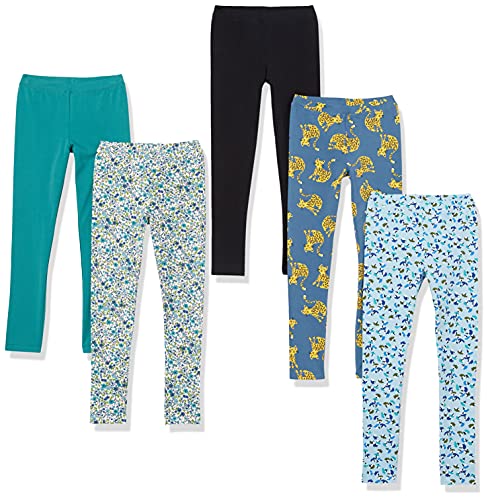 Amazon Essentials Leggings, 5-Pack Blue Cats, 4-5 años