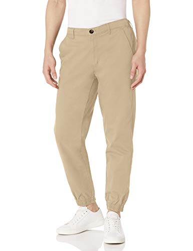 Amazon Essentials - Pantalones deportivos de corte recto para hombre, Caqui, US M (EU M)