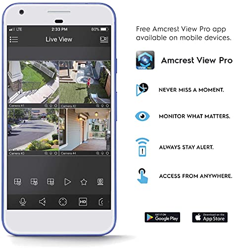 Amcrest 5MP POE Cámara de seguridad IP5M-D1188EW-28MM POE IP, 5 Mpx, 98 pies NightVision, lente de 2,8 mm, IP67, resistencia IK10, MicroSD de 256 GB (se vende por separado), Cloud (IP5M-D1188EW-28MM)