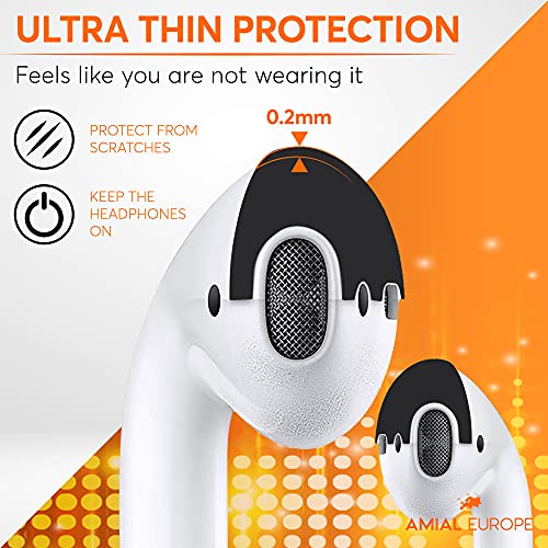 Amial Europe -- Almohadillas Compatibles con AirPods EarPods (3 Pares) Auriculares Accesorios de Silicona Ganchos de Goma Suave Flexible [Orejeras Protectoras Antideslizantes Deportivas] (Negro)