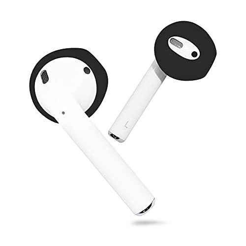 Amial Europe -- Almohadillas Compatibles con AirPods EarPods (3 Pares) Auriculares Accesorios de Silicona Ganchos de Goma Suave Flexible [Orejeras Protectoras Antideslizantes Deportivas] (Negro)