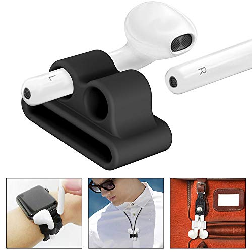 Amial Europe -- Clip Correa Auriculares Compatible con Apple Watch AirPods iWatch [Serie 1/2/3] [Soporte para Clip para Auriculares] [Calidad Extra] (Negro)