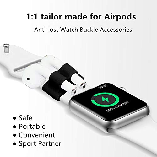 Amial Europe -- Clip Correa Auriculares Compatible con Apple Watch AirPods iWatch [Serie 1/2/3] [Soporte para Clip para Auriculares] [Calidad Extra] (Negro)
