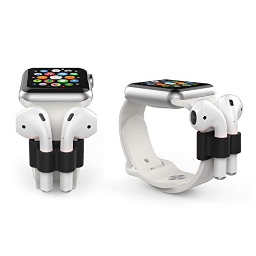 Amial Europe -- Clip Correa Auriculares Compatible con Apple Watch AirPods iWatch [Serie 1/2/3] [Soporte para Clip para Auriculares] [Calidad Extra] (Negro)