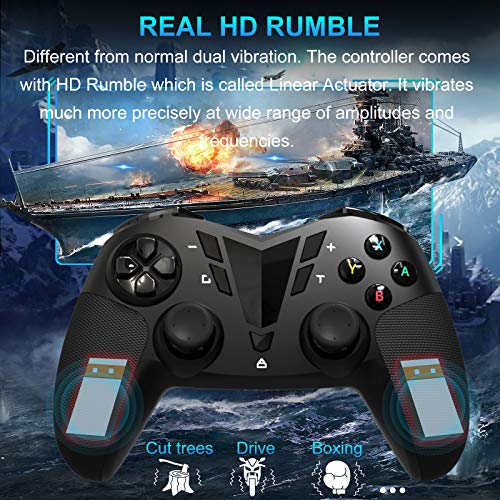 AmiiPad Controlador Inalámbrico Pro para Nintendo Switch / Lite - HD Rumble con Actuador Lineal - Cifras Amiibo de 800pcs Integradas en el Mando Pro