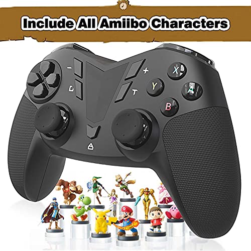 AmiiPad Controlador Inalámbrico Pro para Nintendo Switch / Lite - HD Rumble con Actuador Lineal - Cifras Amiibo de 800pcs Integradas en el Mando Pro