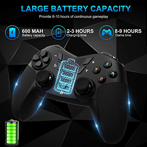 AmiiPad Controlador Inalámbrico Pro para Nintendo Switch / Lite - HD Rumble con Actuador Lineal - Cifras Amiibo de 800pcs Integradas en el Mando Pro