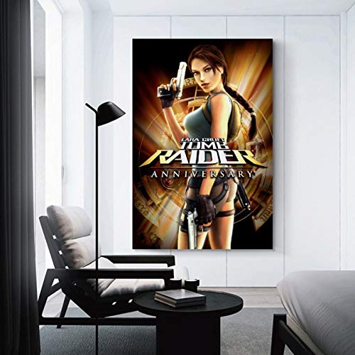 AMINIT Lara Croft Tomb Raider Aniversario Psp Lienzo artístico artístico y arte de pared Impresión moderna de la decoración de dormitorio familiar 20 x 30 pulgadas (50 x 75 cm)