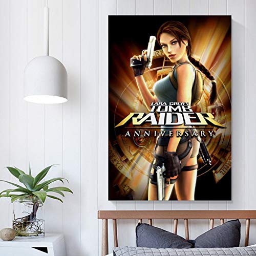 AMINIT Lara Croft Tomb Raider Aniversario Psp Lienzo artístico artístico y arte de pared Impresión moderna de la decoración de dormitorio familiar 20 x 30 pulgadas (50 x 75 cm)