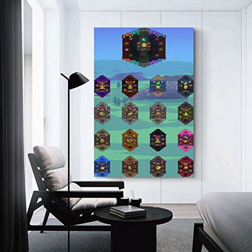 AMINIT Terraria - Póster decorativo de 9 pósteres para pared, diseño de juego de terraria, 30 x 45 cm