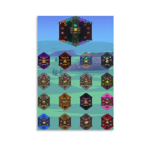 AMINIT Terraria - Póster decorativo de 9 pósteres para pared, diseño de juego de terraria, 30 x 45 cm