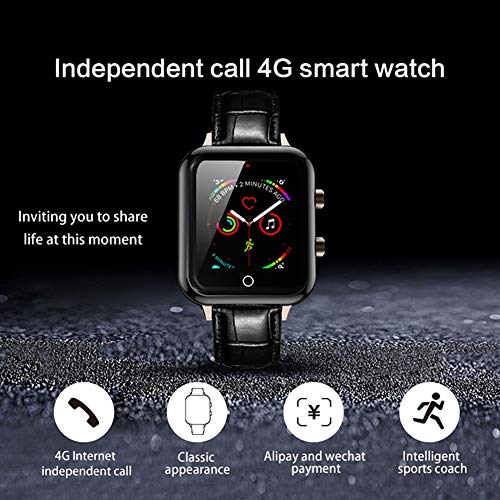 AMLILY Smart Watch 4G Tarifa cardíaca Monitor de la presión arterial SIM Network GPS WIFI Bluetooth Video Call Mobile Payment Smart AI Traducción en línea Descarga la aplicación Bluetooth Watch,Marrón