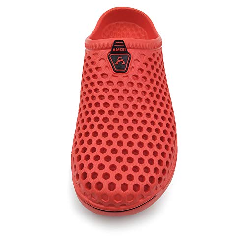 AMOJI Unisex Zuecos Zapatos de jardín Zapatillas de Hombre Zapatos de Goma de plástico Mujeres Señoras Caballeros Hombre Mujer Ligero Adulto AM1761 Rojo 37 EU