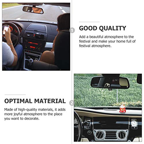 Amosfun 5 minifiguras Maneki Neko con forma de gato afortunado de Fengshui chino japonés estatua de la suerte para interior del coche de mesa, decoración