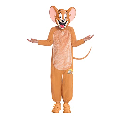 amscan 9906660 - Disfraz infantil de Tom & Jerry Mouse Warner Bros (para niños de 6 a 8 años), unisex, color marrón
