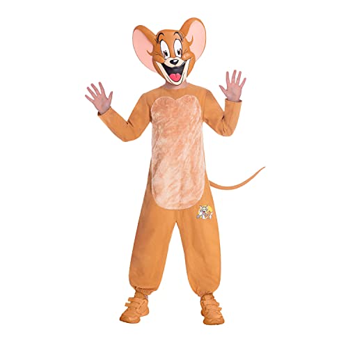 amscan 9906660 - Disfraz infantil de Tom & Jerry Mouse Warner Bros (para niños de 6 a 8 años), unisex, color marrón