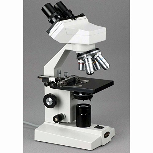 AmScope B100B-MS 40X-2000X Microscopio binocular biol-gico con platina mec-nica